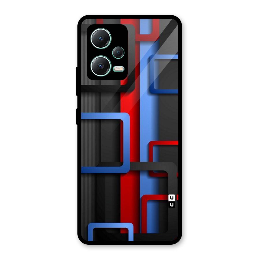 Abstract Box Glass Back Case for Redmi Note 12 5G