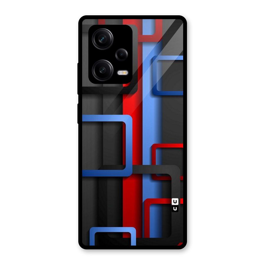 Abstract Box Glass Back Case for Redmi Note 12 Pro