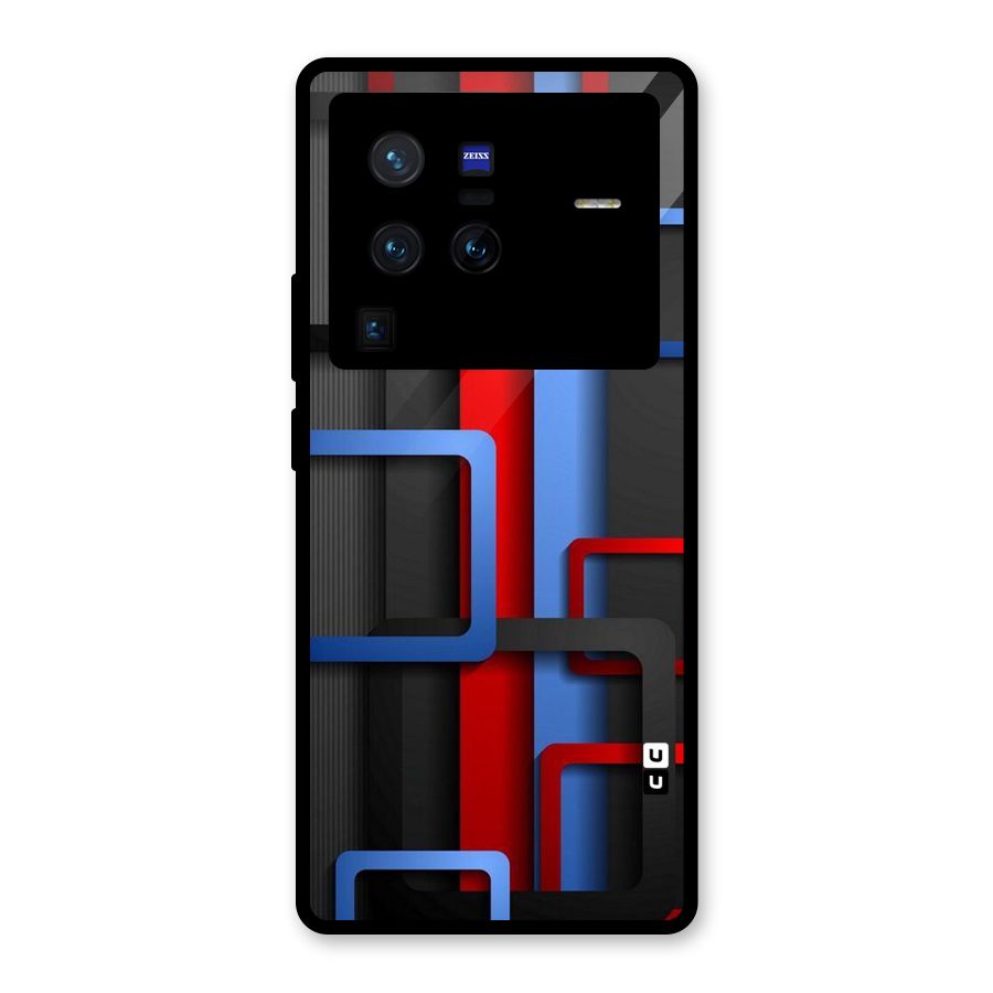 Abstract Box Glass Back Case for Vivo X80 Pro