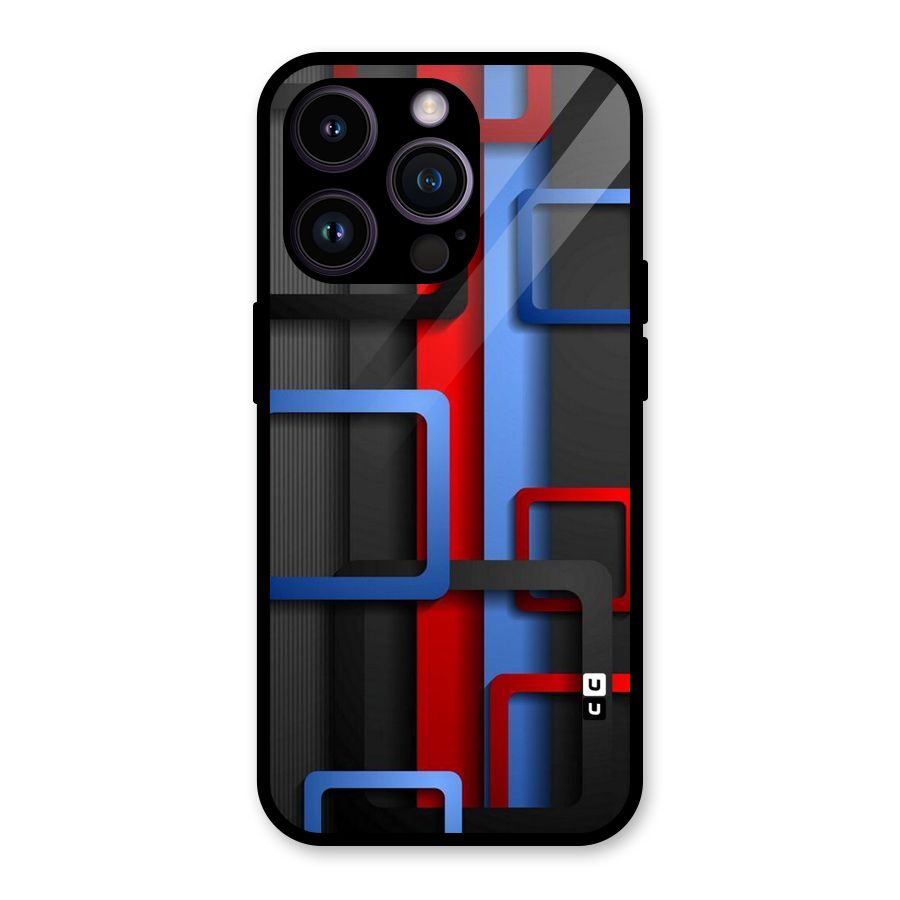 Abstract Box Glass Back Case for iPhone 14 Pro