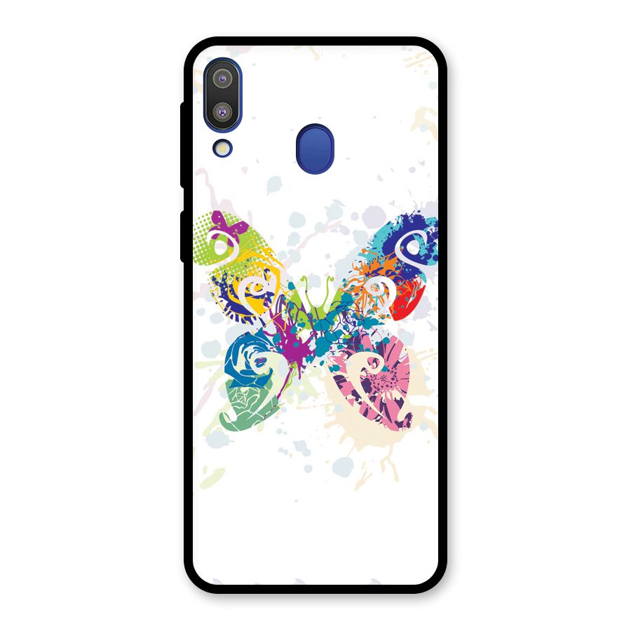 Abstract Butterfly Glass Back Case for Galaxy M20