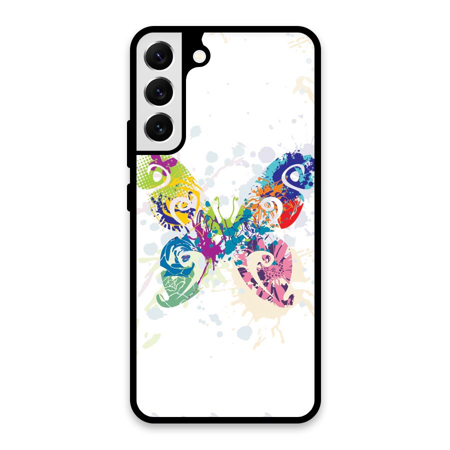 Abstract Butterfly Glass Back Case for Galaxy S22 Plus 5G