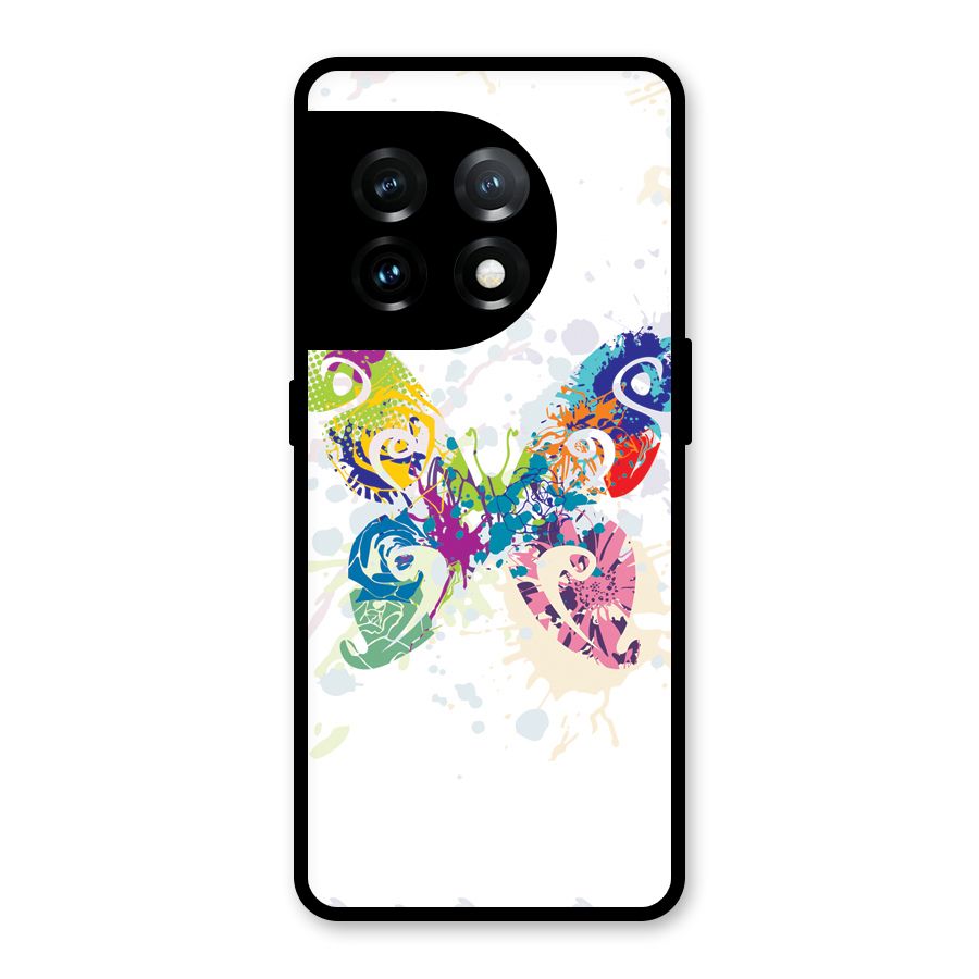 Abstract Butterfly Glass Back Case for OnePlus 11