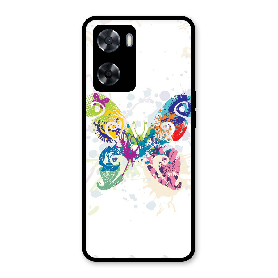 Abstract Butterfly Glass Back Case for Oppo A57 2022