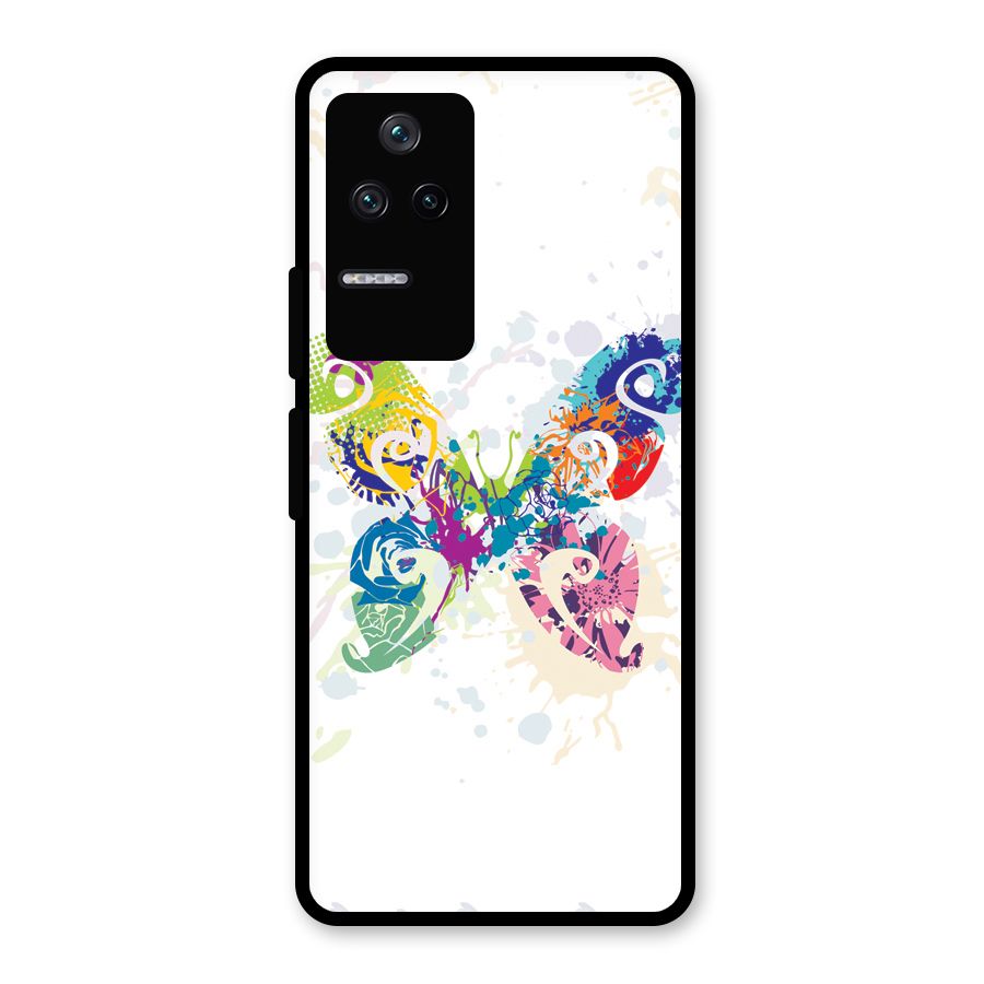 Abstract Butterfly Glass Back Case for Poco F4 5G