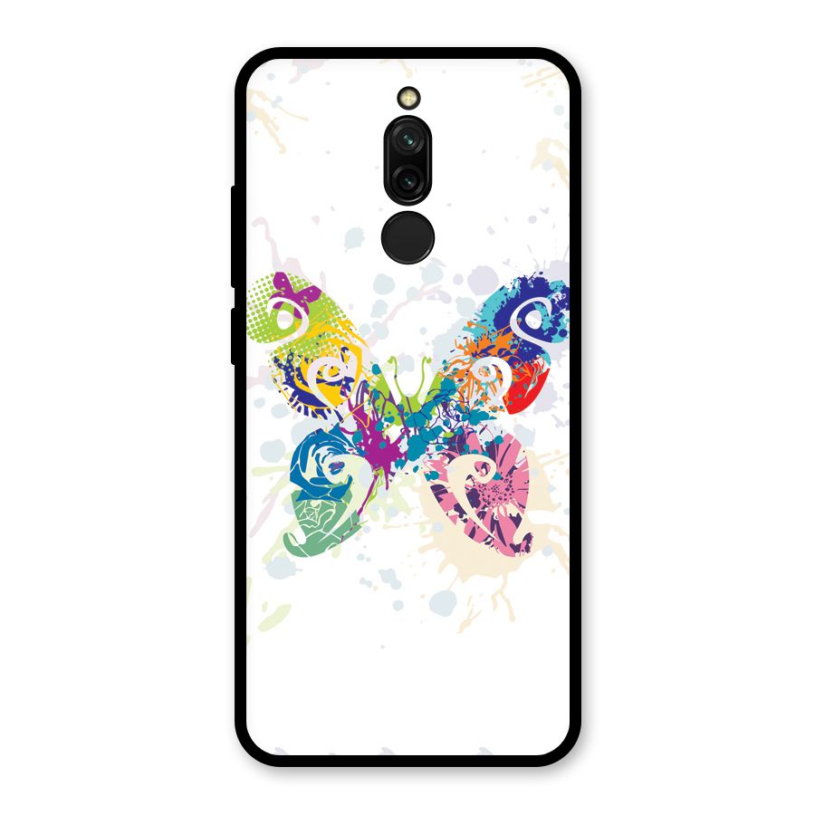 Abstract Butterfly Glass Back Case for Redmi 8