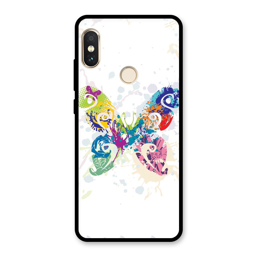 Abstract Butterfly Glass Back Case for Redmi Note 5 Pro