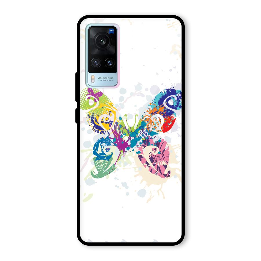 Abstract Butterfly Glass Back Case for Vivo X60