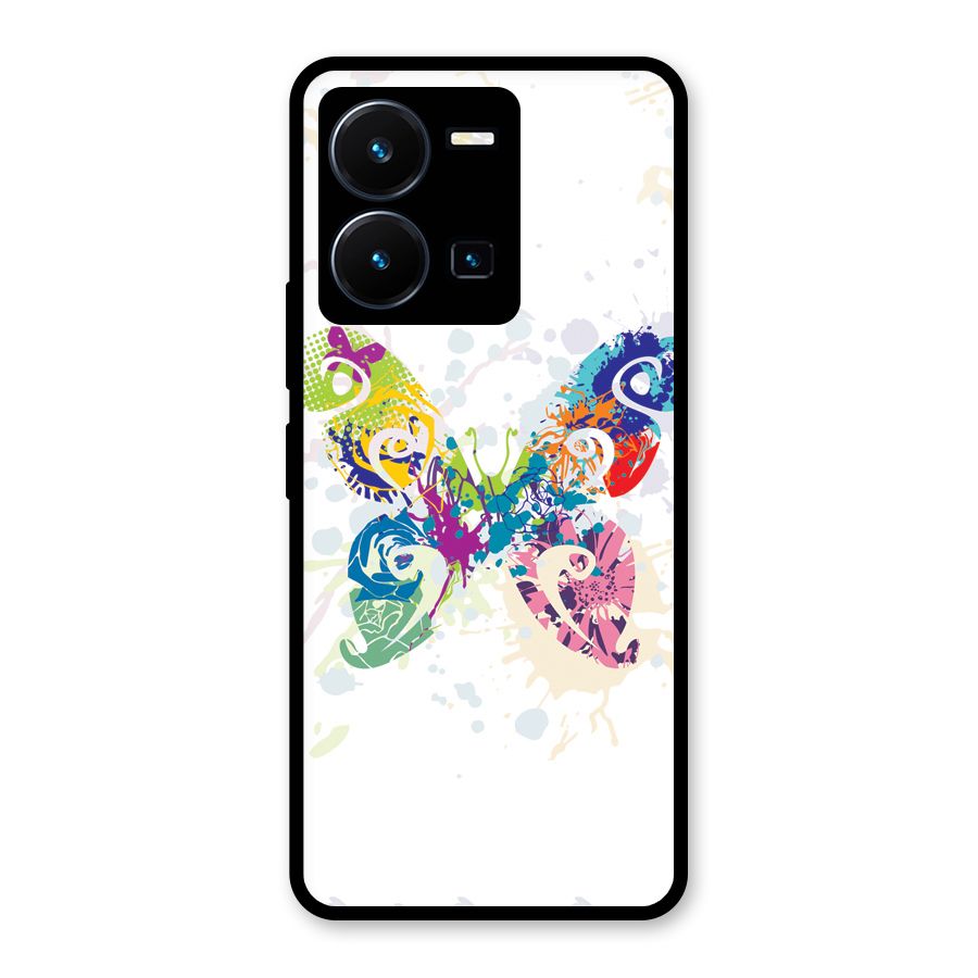 Abstract Butterfly Glass Back Case for Vivo Y35
