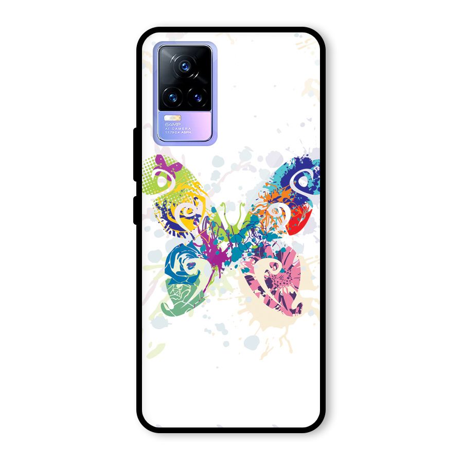 Abstract Butterfly Glass Back Case for Vivo Y73