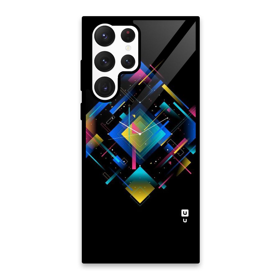 Abstract Clock Glass Back Case for Galaxy S22 Ultra 5G