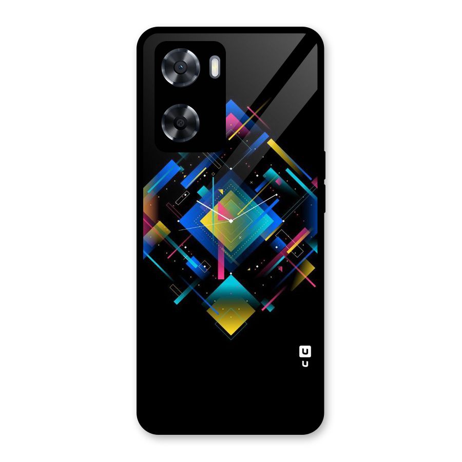 Abstract Clock Glass Back Case for Oppo A57 2022