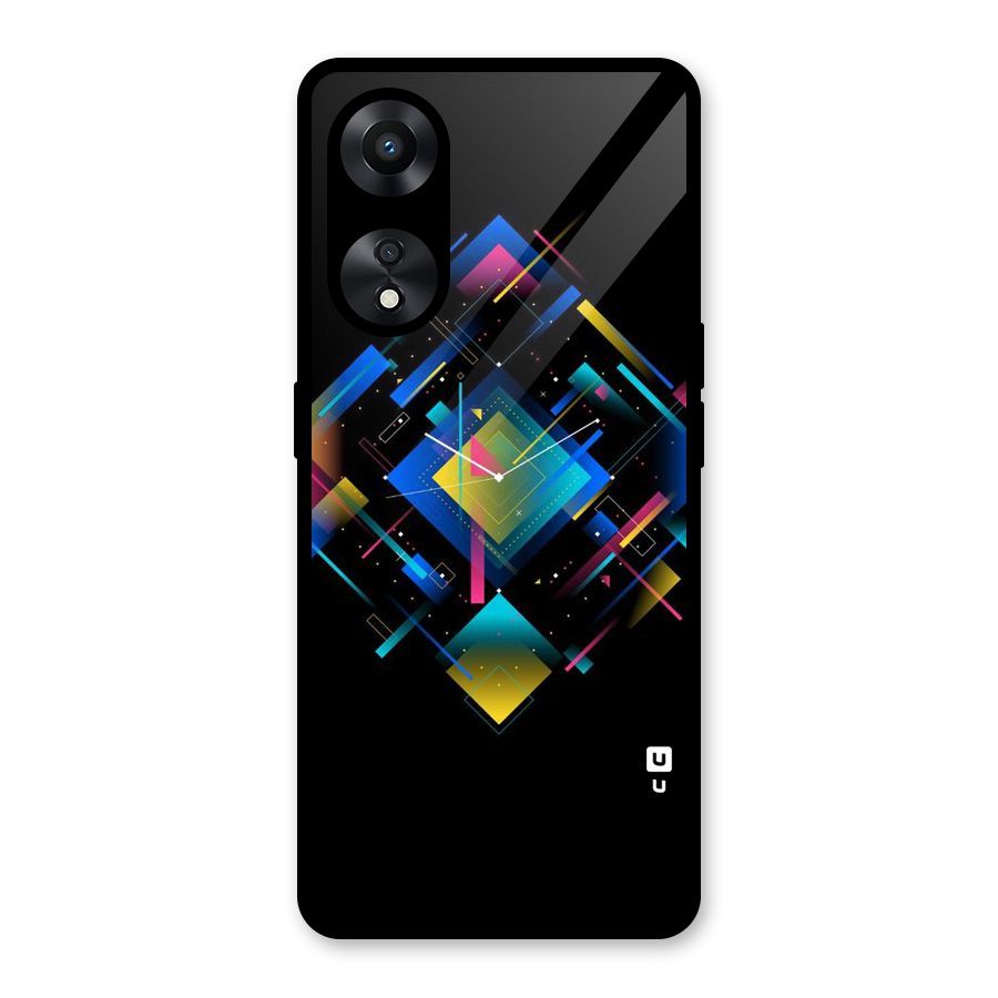 Abstract Clock Glass Back Case for Oppo A78