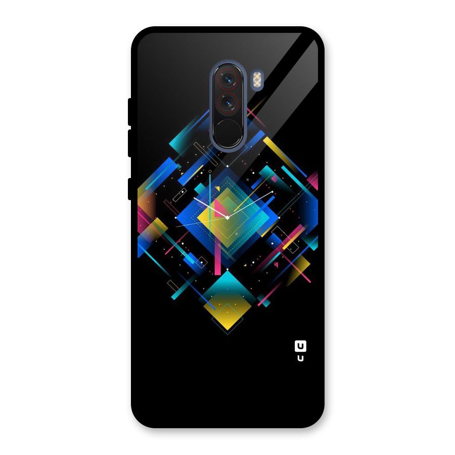 Abstract Clock Glass Back Case for Poco F1