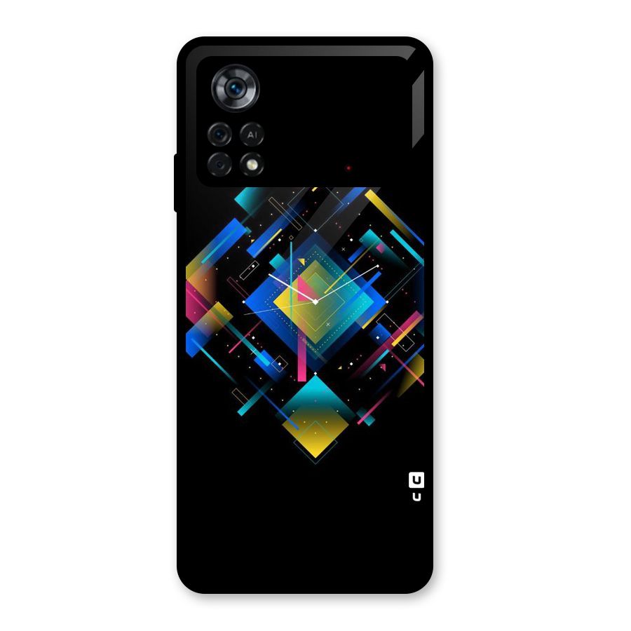 Abstract Clock Glass Back Case for Poco X4 Pro 5G