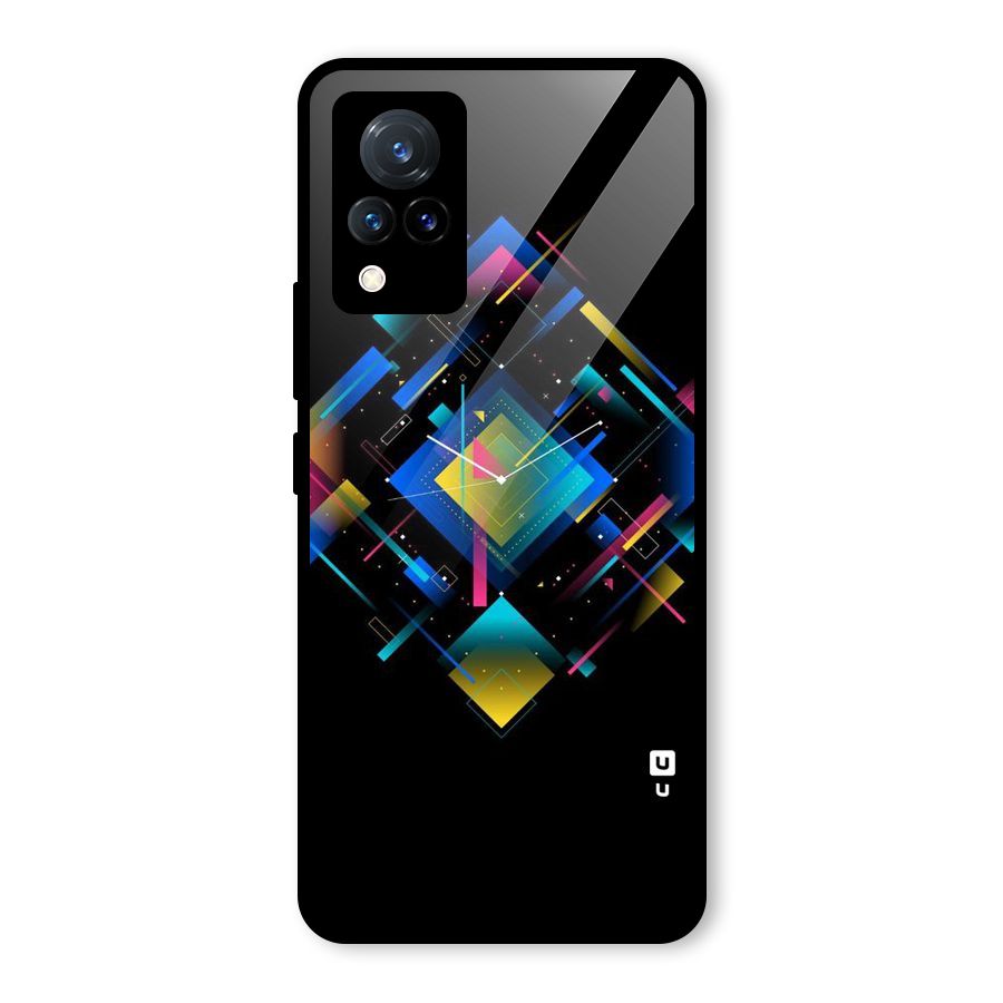 Abstract Clock Glass Back Case for Vivo V21 5G