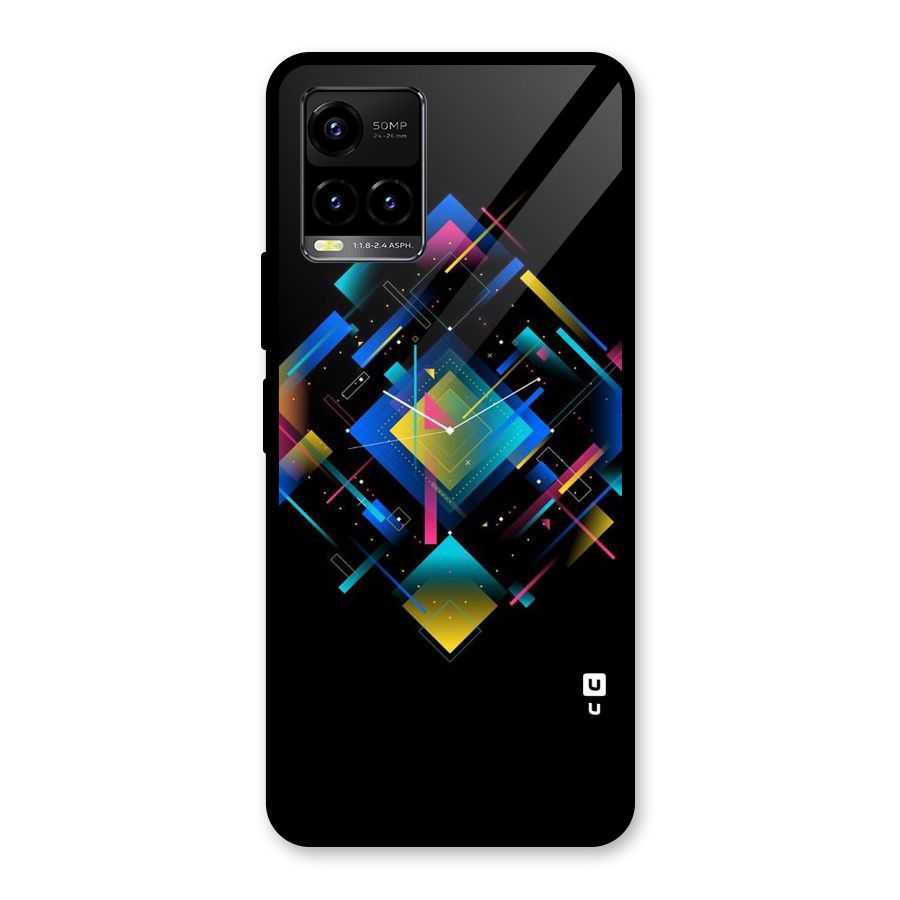 Abstract Clock Glass Back Case for Vivo Y21A