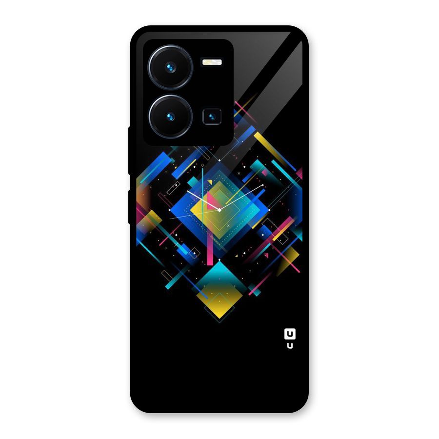 Abstract Clock Glass Back Case for Vivo Y35