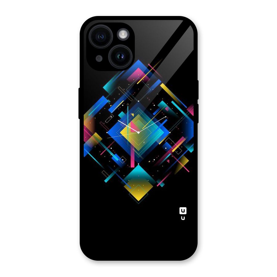 Abstract Clock Glass Back Case for iPhone 14