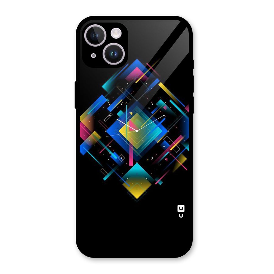 Abstract Clock Glass Back Case for iPhone 14 Plus