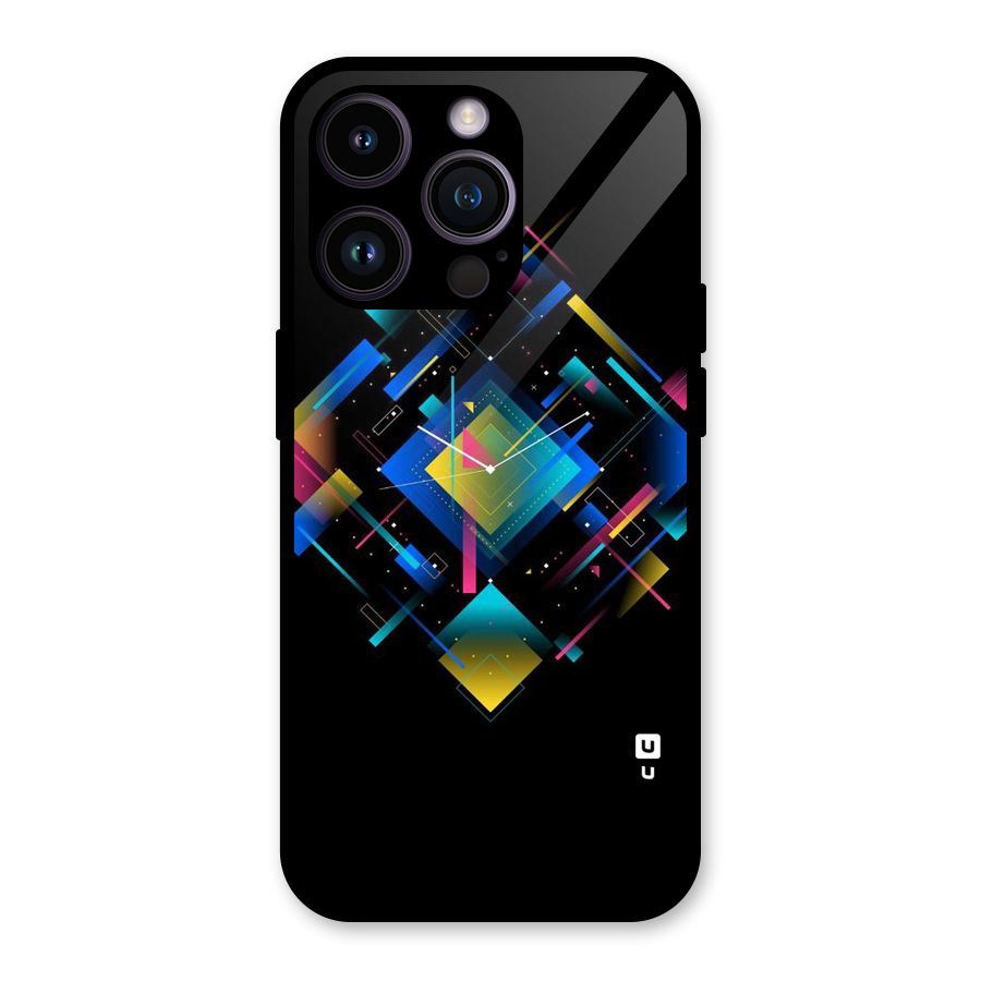 Abstract Clock Glass Back Case for iPhone 14 Pro