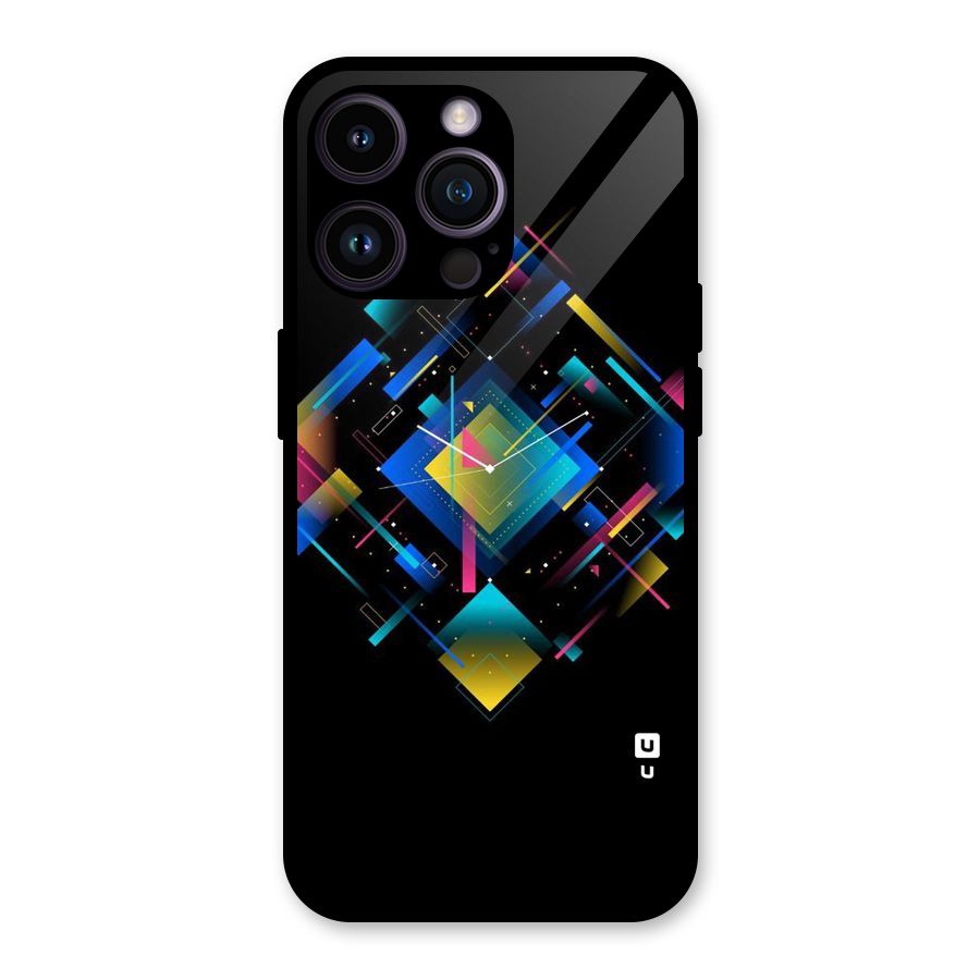 Abstract Clock Glass Back Case for iPhone 14 Pro Max