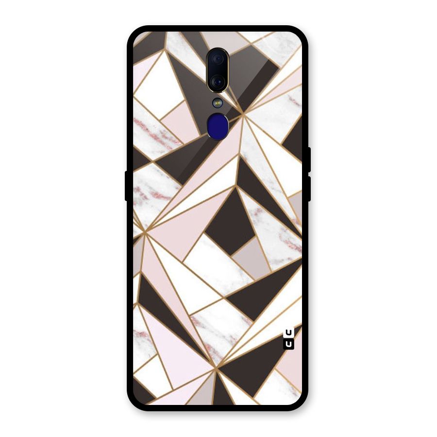 Abstract Corners Glass Back Case for Oppo F11