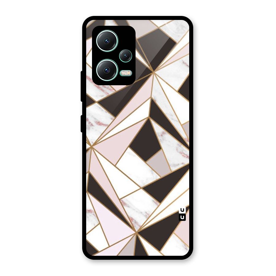 Abstract Corners Glass Back Case for Redmi Note 12 5G