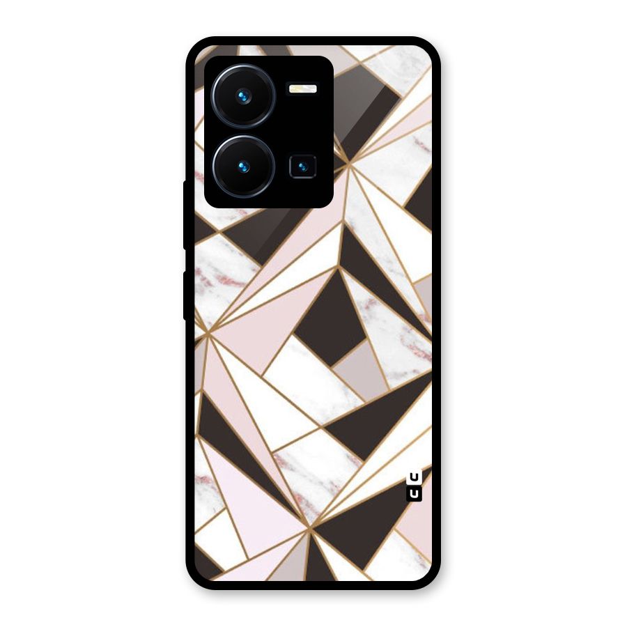 Abstract Corners Glass Back Case for Vivo Y35