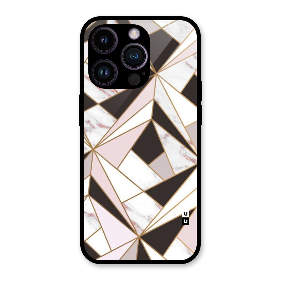 Abstract Corners Glass Back Case for iPhone 14 Pro