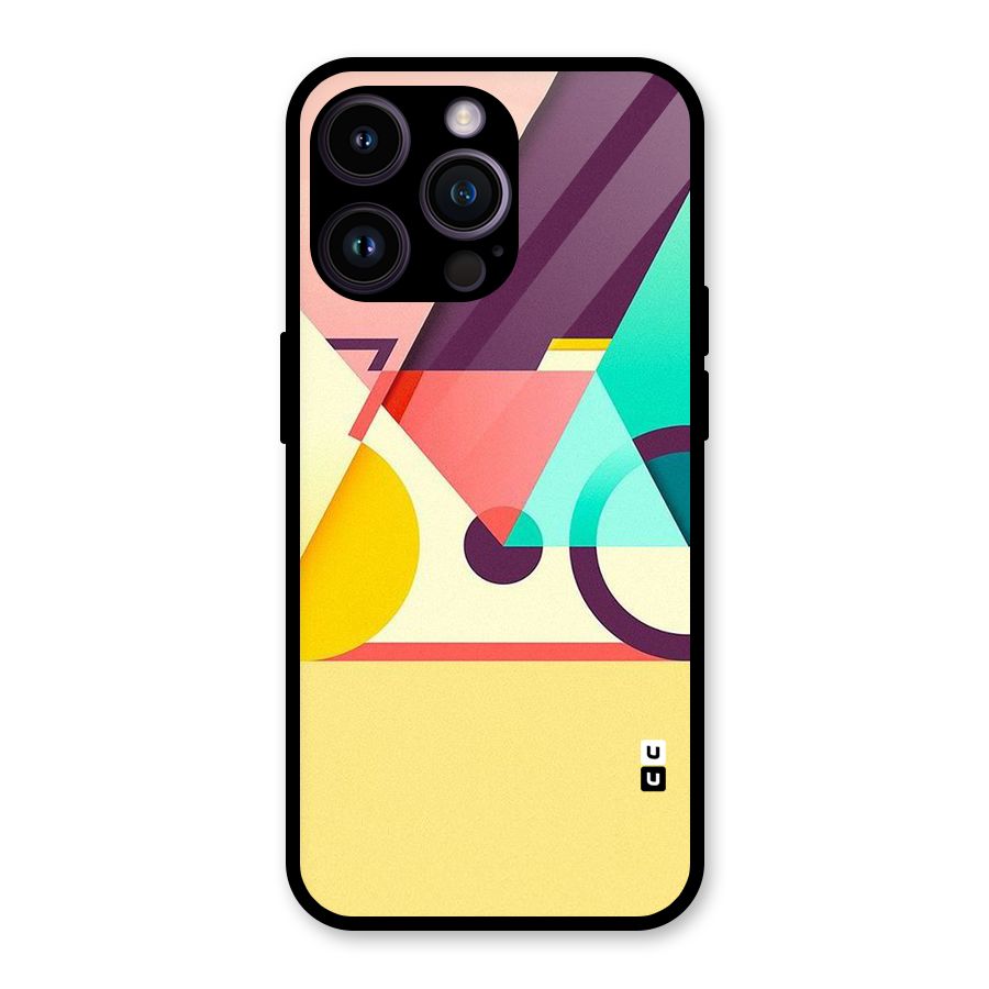 Abstract Cycle Glass Back Case for iPhone 14 Pro Max