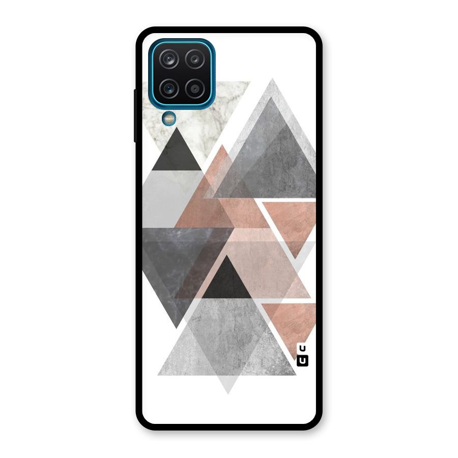 Abstract Diamond Pink Design Glass Back Case for Galaxy A12