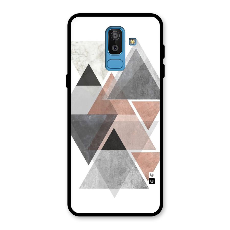 Abstract Diamond Pink Design Glass Back Case for Galaxy J8