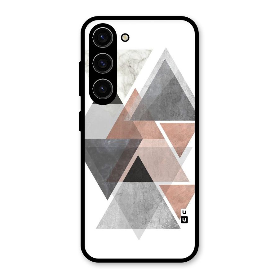Abstract Diamond Pink Design Glass Back Case for Galaxy S23