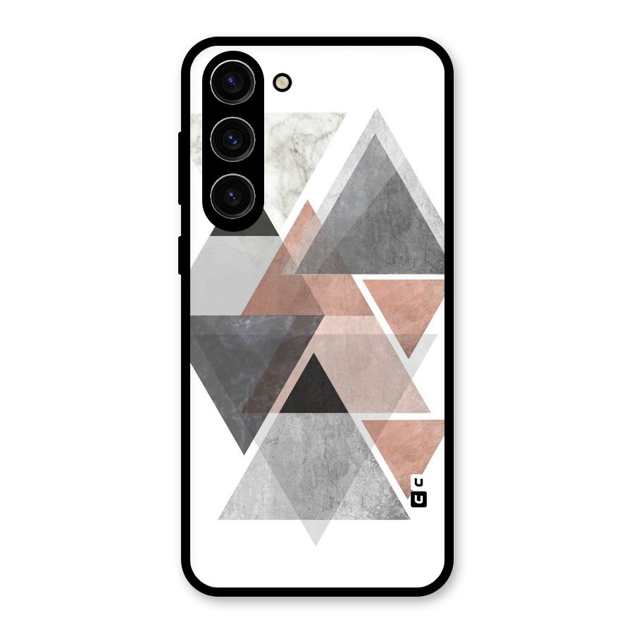 Abstract Diamond Pink Design Glass Back Case for Galaxy S23 Plus