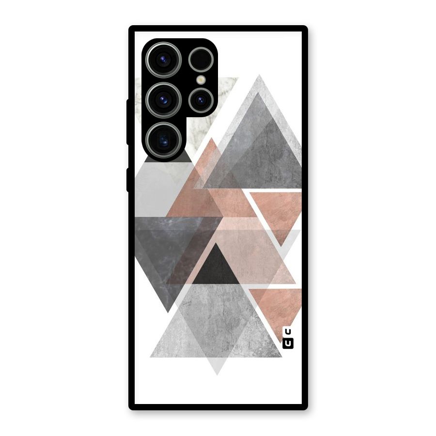 Abstract Diamond Pink Design Glass Back Case for Galaxy S23 Ultra