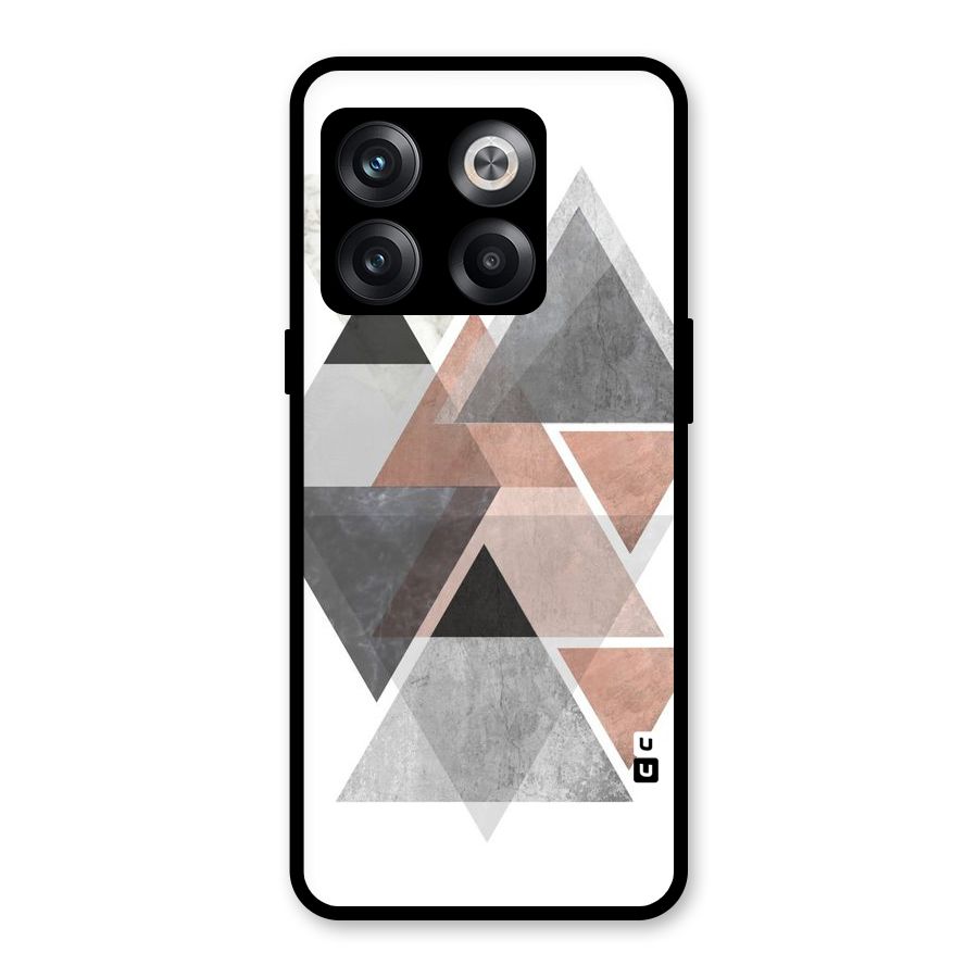 Abstract Diamond Pink Design Glass Back Case for OnePlus 10T