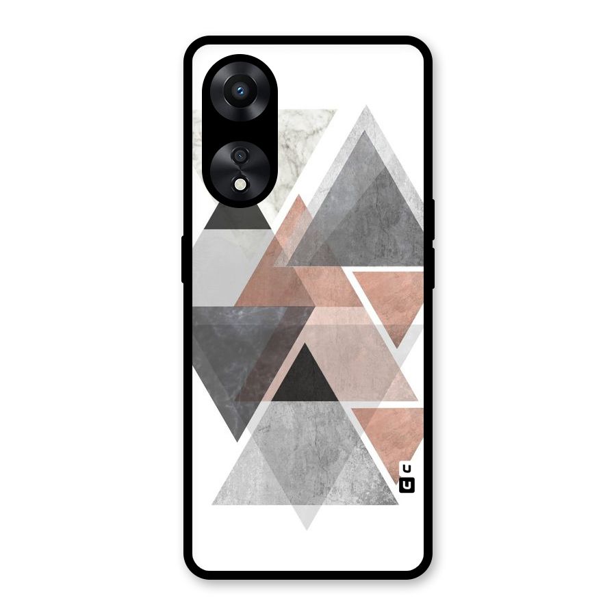 Abstract Diamond Pink Design Glass Back Case for Oppo A78