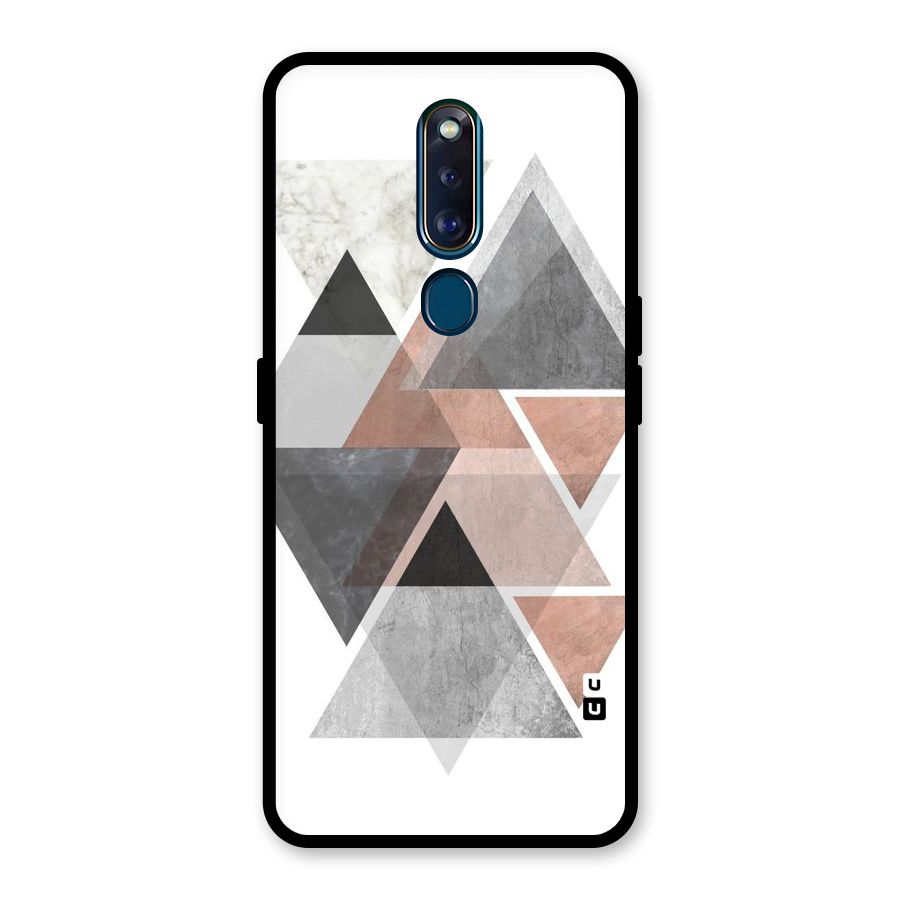 Abstract Diamond Pink Design Glass Back Case for Oppo F11 Pro