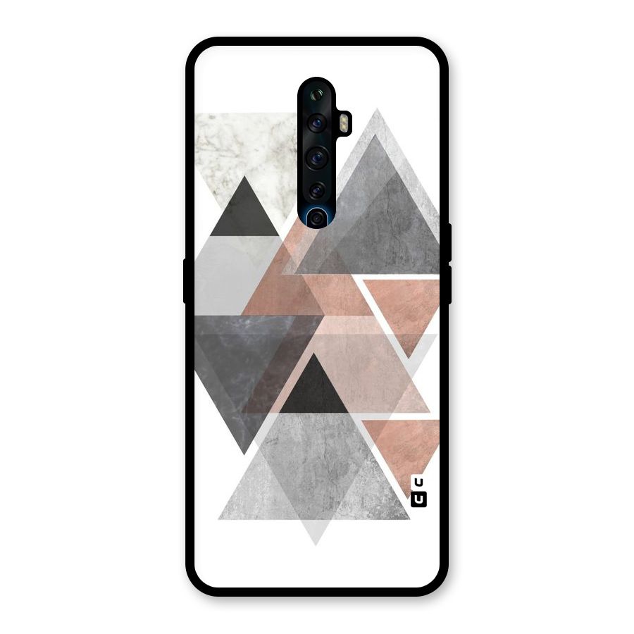 Abstract Diamond Pink Design Glass Back Case for Oppo Reno2 Z