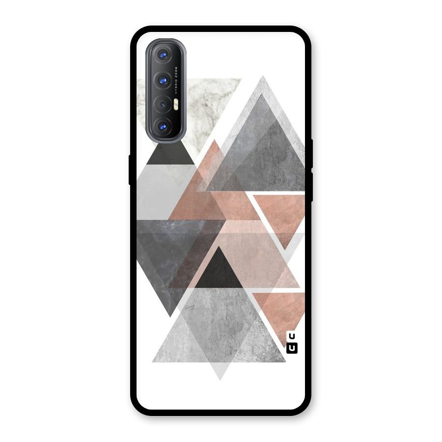 Abstract Diamond Pink Design Glass Back Case for Oppo Reno3 Pro