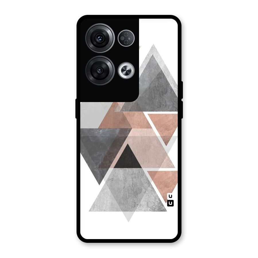 Abstract Diamond Pink Design Glass Back Case for Oppo Reno8 Pro 5G