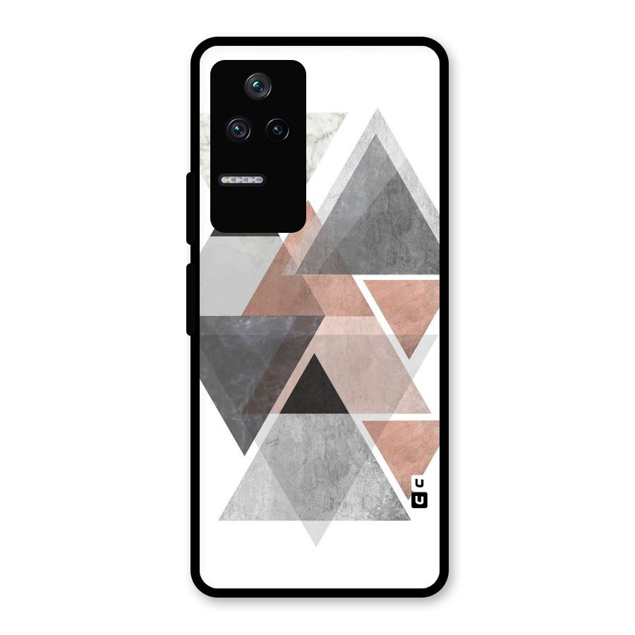 Abstract Diamond Pink Design Glass Back Case for Poco F4 5G