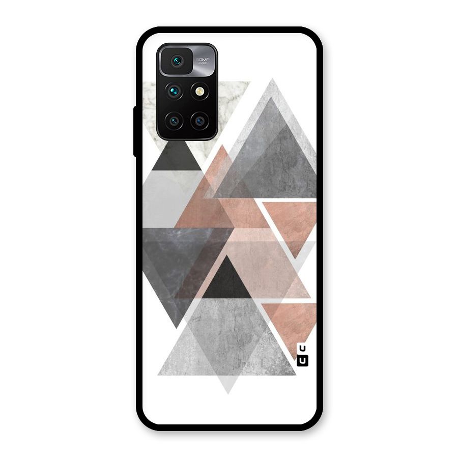 Abstract Diamond Pink Design Glass Back Case for Redmi 10 Prime