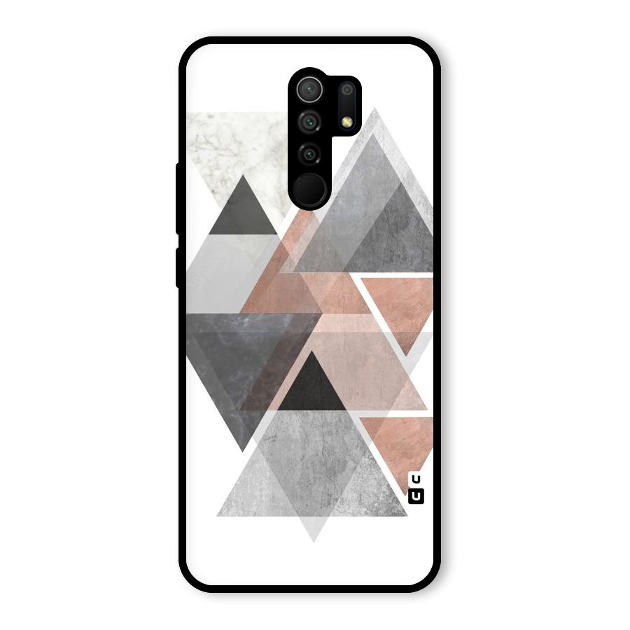 Abstract Diamond Pink Design Glass Back Case for Redmi 9 Prime