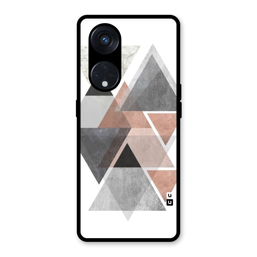Abstract Diamond Pink Design Glass Back Case for Reno8 T 5G