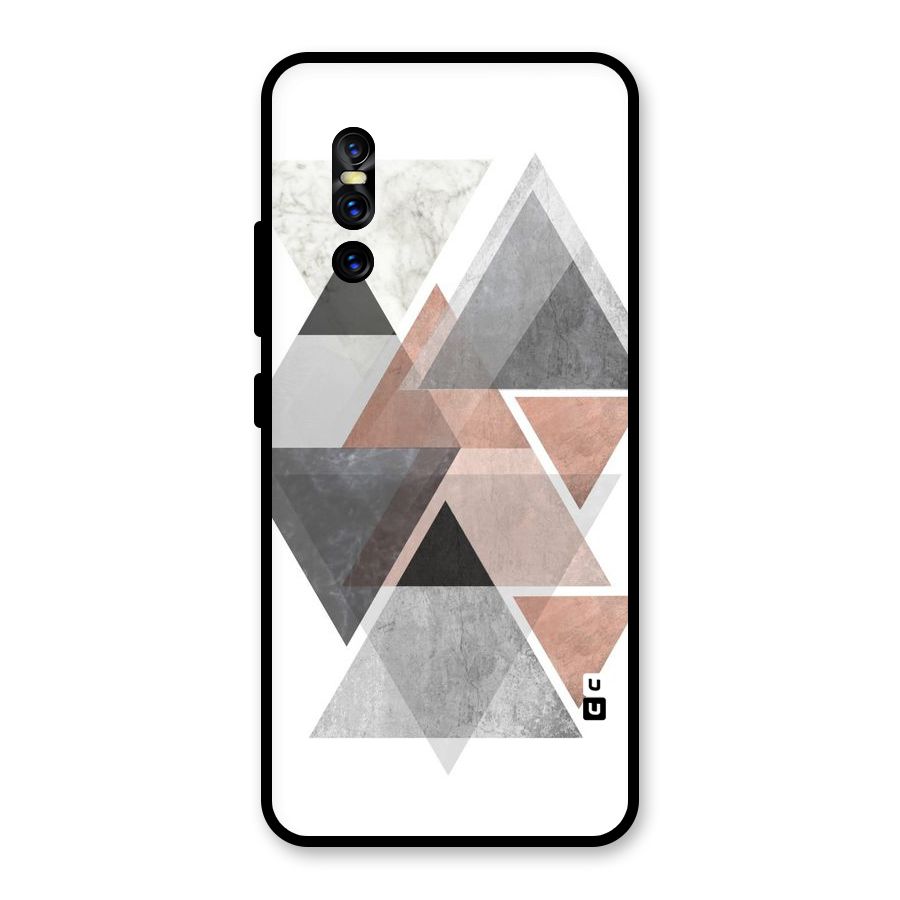 Abstract Diamond Pink Design Glass Back Case for Vivo V15 Pro