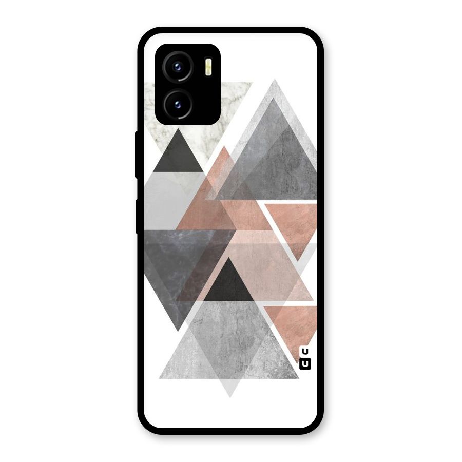 Abstract Diamond Pink Design Glass Back Case for Vivo Y15s