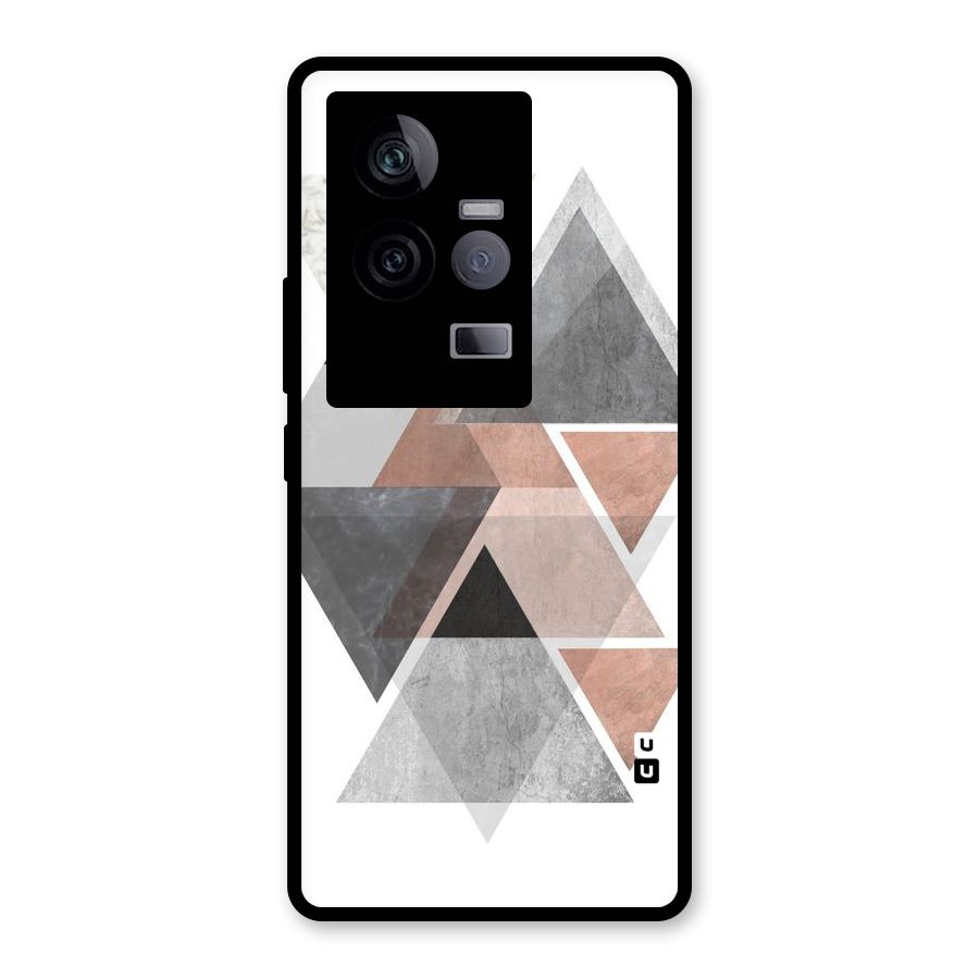 Abstract Diamond Pink Design Glass Back Case for Vivo iQOO 11 5G