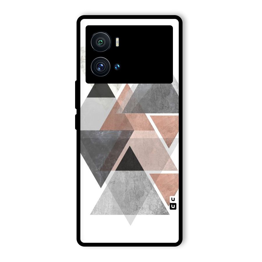 Abstract Diamond Pink Design Glass Back Case for Vivo iQOO 9 Pro